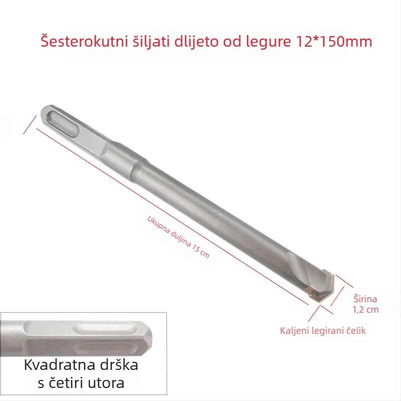 Willida Set bušilica i dlijeto s kvadratnim osovinom od legure za bušenje udarnim čekićem – beton i zidovi od opeke