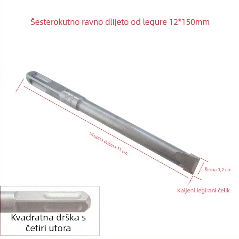 Willida Set bušilica i dlijeto s kvadratnim osovinom od legure za bušenje udarnim čekićem – beton i zidovi od opeke