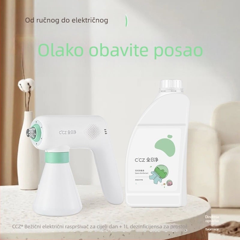 CCZ Električni kućni sprej za dezinfekciju, s 1 L tekućine na bazi hipokloro kiseline za pročišćavanje zraka u prostoru
