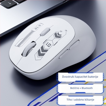 Bežični Bluetooth miš za igre s dualnim načinom rada, tih rad, za laptop i ured
