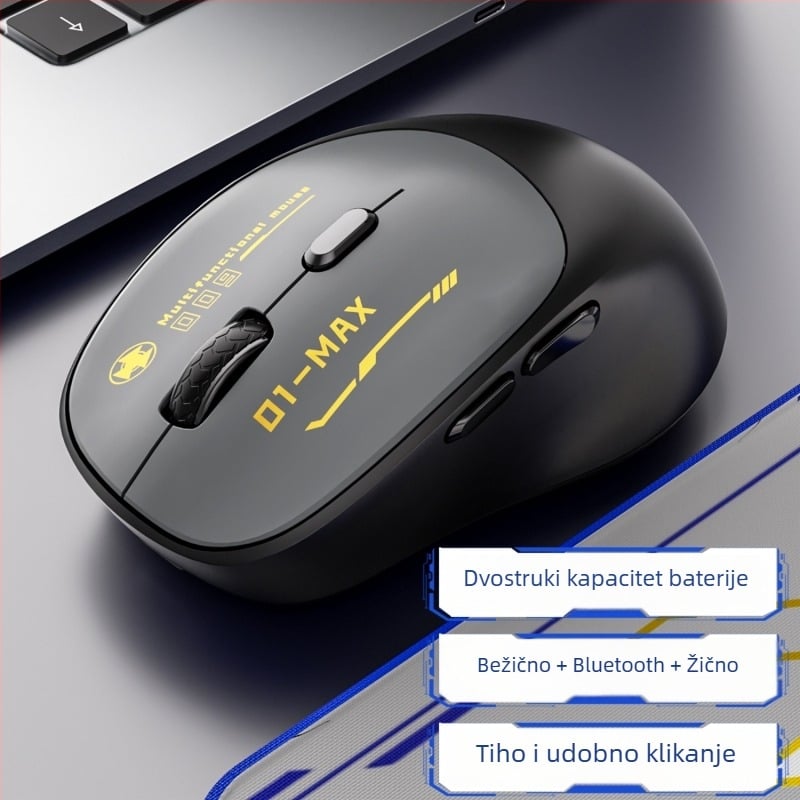 Bežični Bluetooth miš za igre s dualnim načinom rada, tih rad, za laptop i ured