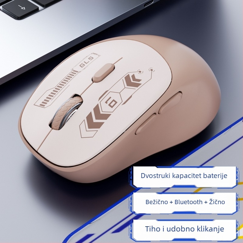 Bežični Bluetooth miš za igre s dualnim načinom rada, tih rad, za laptop i ured