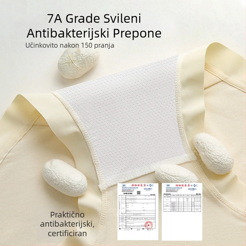 Modalne gaćice za žene, bezšivne, s osjetom nude kože, 7A antibakterijske, podstava prepona od mulberry svile, bez stezanja, plus veličina, šorts srednje visine