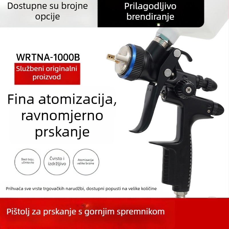 Pistolj za prskanje s niskim tlakom, visoka atomizacija, za automobile, namještaj i limene površine – temeljni premaz i završni lak