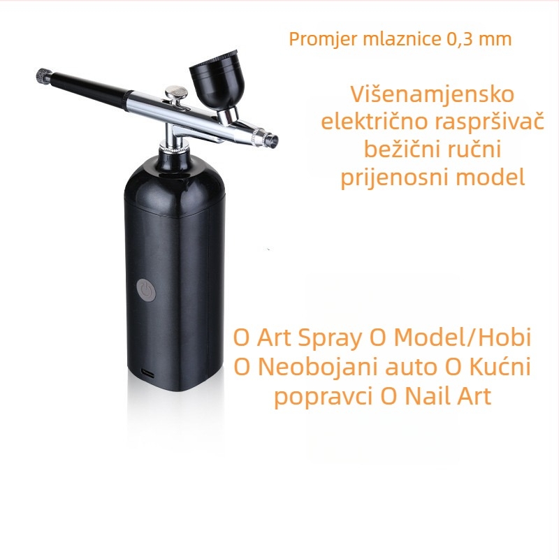 Mini električni airbrush set s pumpom za nokte, umjetnost i bojenje, ručni sprej pištolj