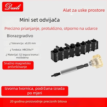 Njemačkog stila kratki set bitova za odvijač, Phillips i hex bitovi, magnetski