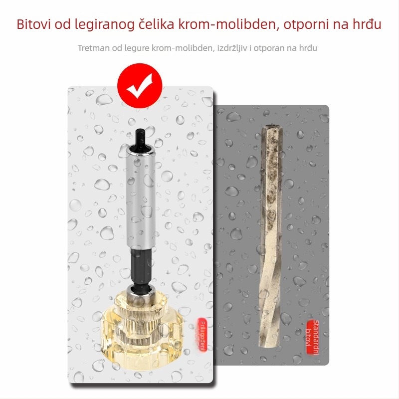 Njemačkog stila kratki set bitova za odvijač, Phillips i hex bitovi, magnetski