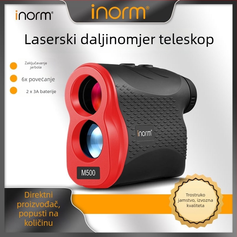 Inorm prijenosni laserski daljinomjer s teleskopom za golf — mjerenje visine, kuta, udaljenosti i brzine, više režima