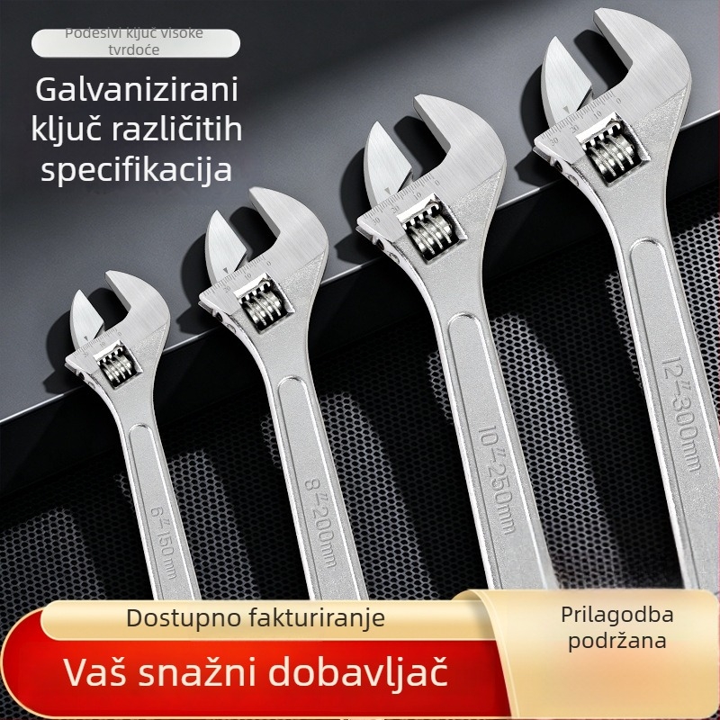 Industrijski regulirani ključ s širokim otvorom, elektroplatinirani završetak, više veličina