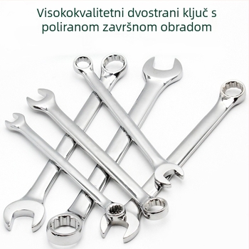 Ručni dvostruki ključ s otvorom od 12 mm, čelik, za auto popravke, ključ s klikom