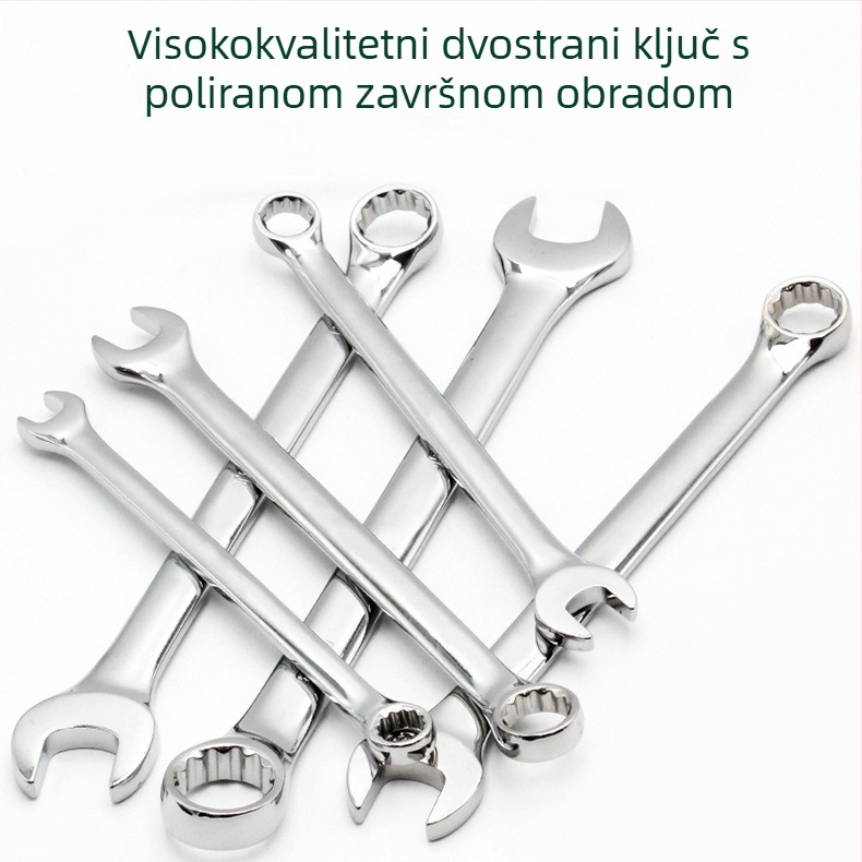 Ručni dvostruki ključ s otvorom od 12 mm, čelik, za auto popravke, ključ s klikom