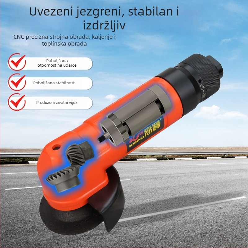 Kbao 2-inčni pneumatski kutni brusilica – industrijske klase, 50 mm disk, zračno poganjanje, podesiva brzina za završnu obradu i brušenje
