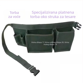Izdržljiva platnena torba za alat s višestrukim džepovima na pojasu, pogodna za podrezivanje voćnih drveća, ribolov, popravke i obradu drveta