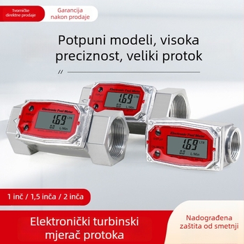 Visoko precizan elektronički digitalni turbinski mjerač protoka od nehrđajućeg čelika za dizel, benzin, vodu i ostale tekućine
