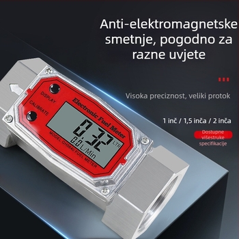 Visoko precizan elektronički digitalni turbinski mjerač protoka od nehrđajućeg čelika za dizel, benzin, vodu i ostale tekućine