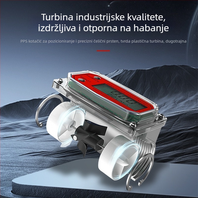 Visoko precizan elektronički digitalni turbinski mjerač protoka od nehrđajućeg čelika za dizel, benzin, vodu i ostale tekućine
