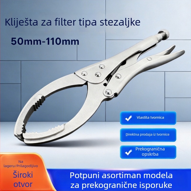 Klešta s dugim nosom, samoregulirajuća, uz veliki otvor – klešta za hvatanje i stezanje