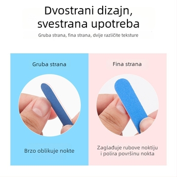 Set od 100 drvenih pilnika za nokte, mini jednokratne pilnice, dvostrano piljenje, otporne na lom