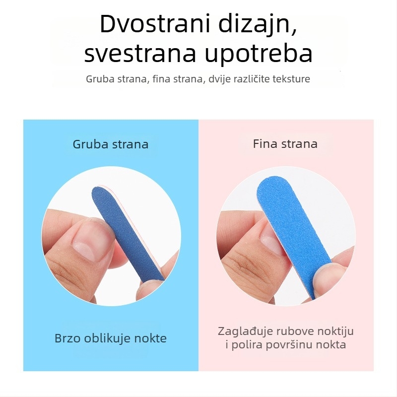 Set od 100 drvenih pilnika za nokte, mini jednokratne pilnice, dvostrano piljenje, otporne na lom