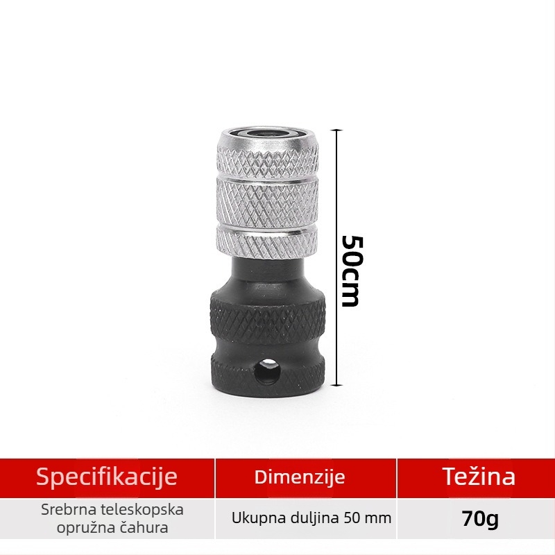 Adapter za električni odvijač od 1/2 inča, teleskopska opružna kućišta i šesterokutni nastavak