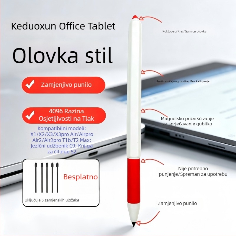 Xiaoyuan S2 stylus olovka s magnetskim pričvršćivanjem, kompatibilna sa S2 učenom tablom i Yuanfudao E1