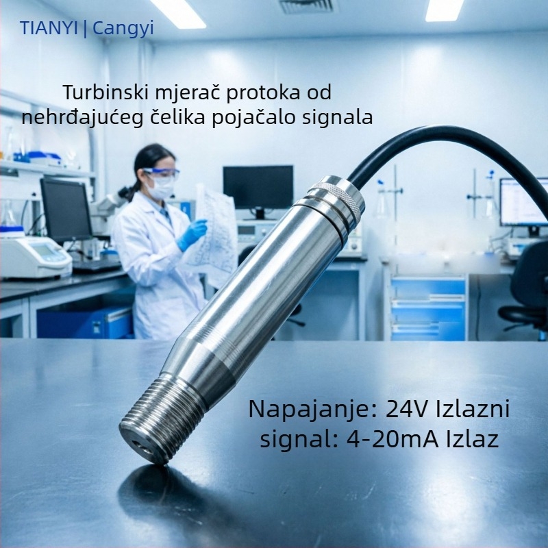 Cangyi Nehrđajući čelik tekućinski turbinski mjerač protoka sa signalnim pojačivačem, izlaz 4-20 mA, RS-485 izlaz