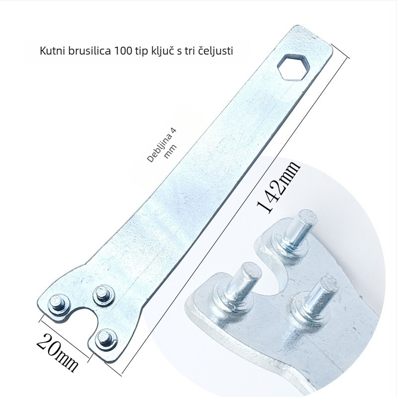 Ključ za fiksiranje kutne brusilice tipa 100, debljina 4 mm, debeli ključ 9523
