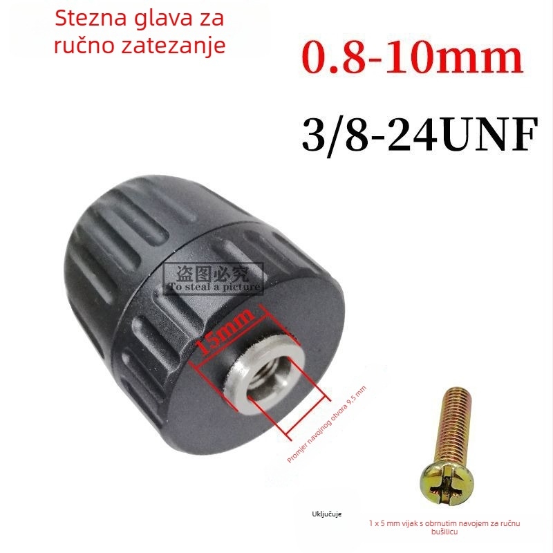 Čeljustni držač bušilice, automatsko zaključavanje, 0,8–10 mm
