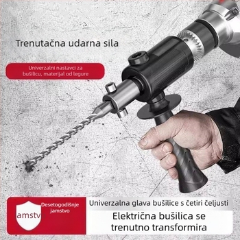 Glava za pretvaranje bušilice u udarnu bušilicu/kladivu, lagana, kompaktna, snažna, za kućnu upotrebu, bušenje betona i zidova od cementa.