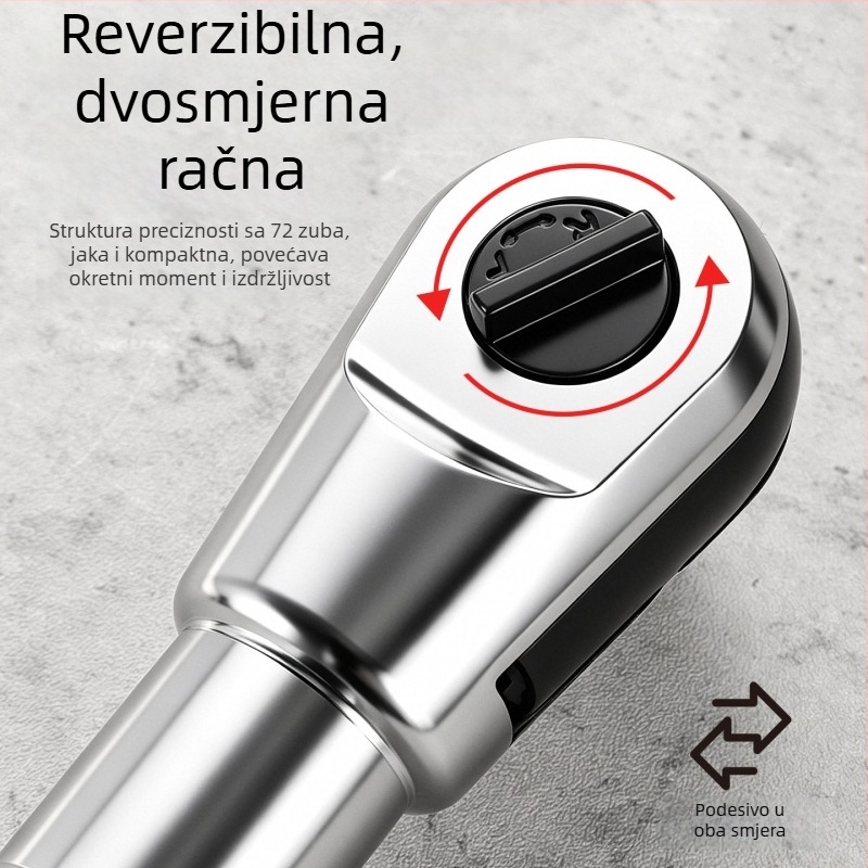 Električna glava za racni ključ M28, 1/2 inča, 72 zuba, dvodirekcijski, visok moment