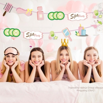 Spa tema za najbolju prijateljicu – rođendanska garlanda sa zastavicama male princeze za ljetnu zabavu