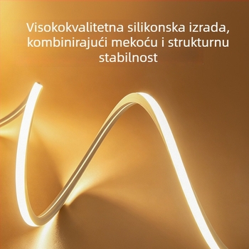 Fleksibilna silikon LED traka za linearno osvjetljenje s aluminijskim kanalom, ugradnja u dnevni boravak, visoka svjetlina