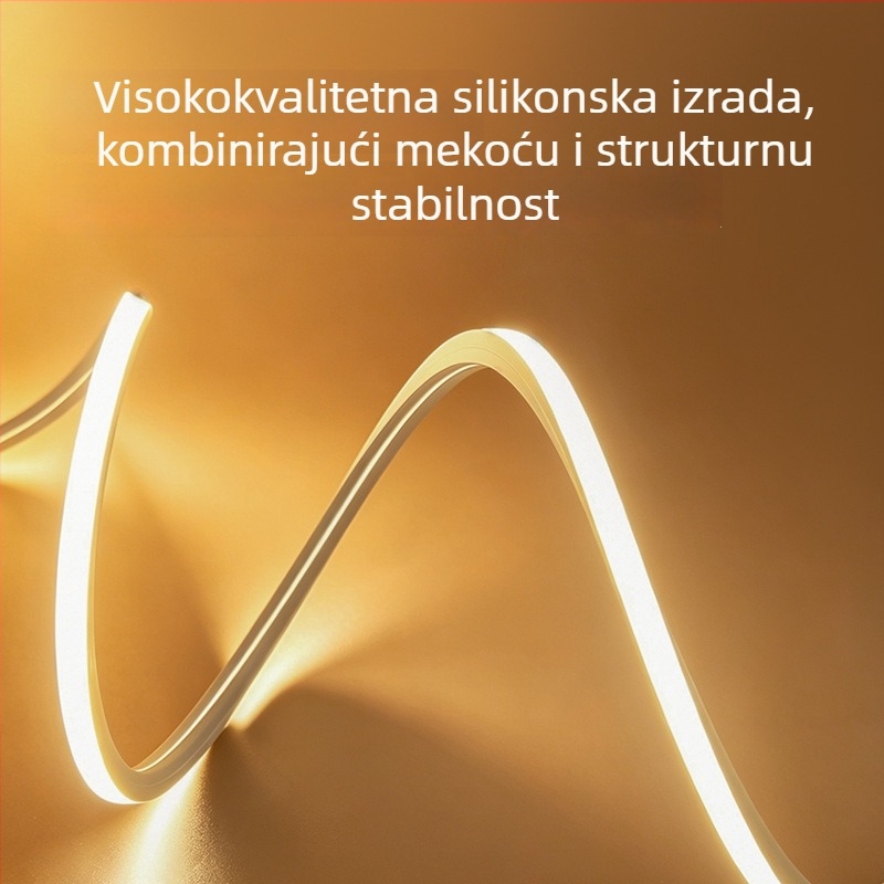 Fleksibilna silikon LED traka za linearno osvjetljenje s aluminijskim kanalom, ugradnja u dnevni boravak, visoka svjetlina