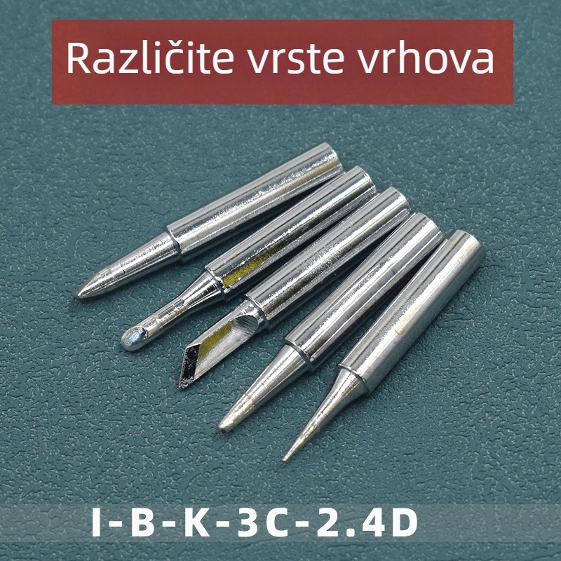Set od 5 vrhova za lemilicu (900M/936): plosnat vrh, vrh s oštrim rubom, oštar vrh, kosi vrh i oštar vrh