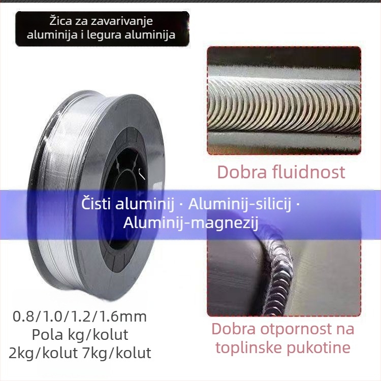 Žica za zavarivanje od čistog aluminija ER1070 ER4043 ER4047 ER5356, aluminijsko-magnezijev spoj, plinsko zaštićeno zavarivanje, promjer 1,2 mm