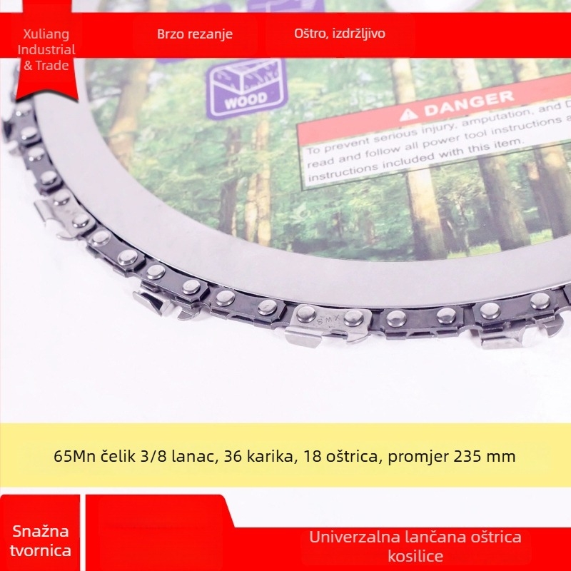 235 mm lančana ploča za pilu za obradu drveta, kružne 9 inča i 7 inča za kosilicu