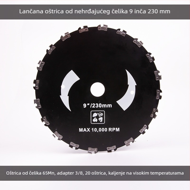 235 mm lančana ploča za pilu za obradu drveta, kružne 9 inča i 7 inča za kosilicu