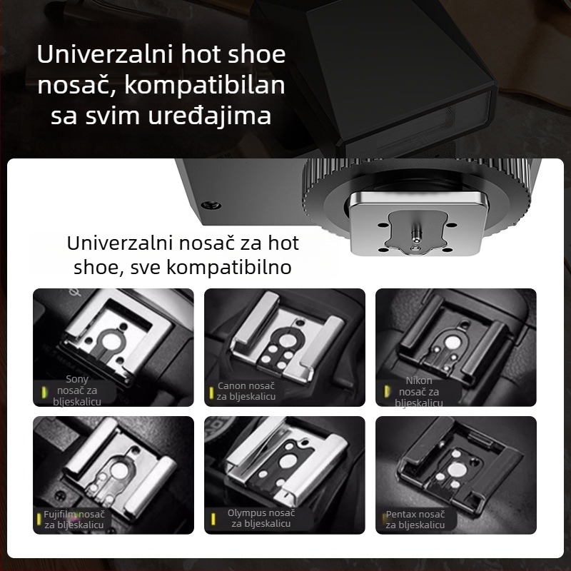 Bljeskalica za hot-shoe i rasvjeta za kamere bez ogledala — Sony, Fujifilm, Canon, Nikon, Panasonic, za prijenos uživo