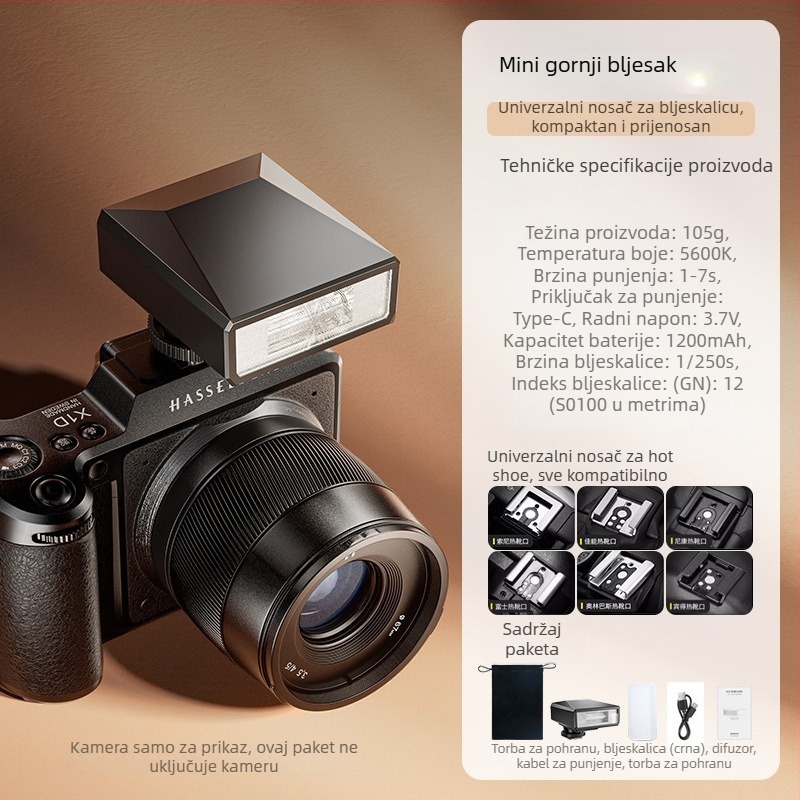 Bljeskalica za hot-shoe i rasvjeta za kamere bez ogledala — Sony, Fujifilm, Canon, Nikon, Panasonic, za prijenos uživo