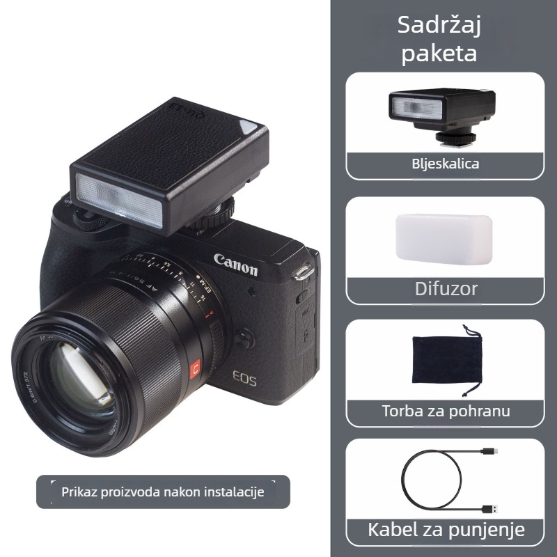 Bljeskalica za hot-shoe i rasvjeta za kamere bez ogledala — Sony, Fujifilm, Canon, Nikon, Panasonic, za prijenos uživo