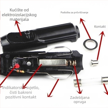 Automobilski utikač za upaljač (muški), s indikatorskim svjetlom, 20A