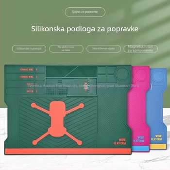 Nova verzija radne podloge za popravak dron ploče s višestrukim odjeljcima, vodootporna i toplinski izolirana silikonska podloga
