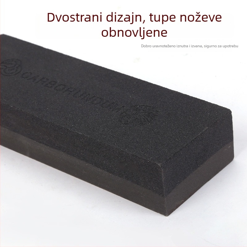 Dvostrani uljni kamen za oštrenje s smeđim korundom, kuboidnog oblika, za oštrenje kuhinjskih noževa i škara.