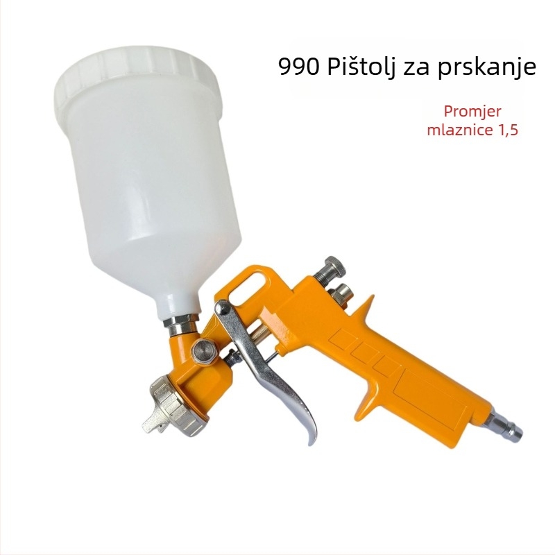 S-990 pneumatski sprej pištolj, mlaznica 1,5 mm, gornja posuda 600 ml, za površinsko bojanje u automobilskoj industriji i drvnoj obradi