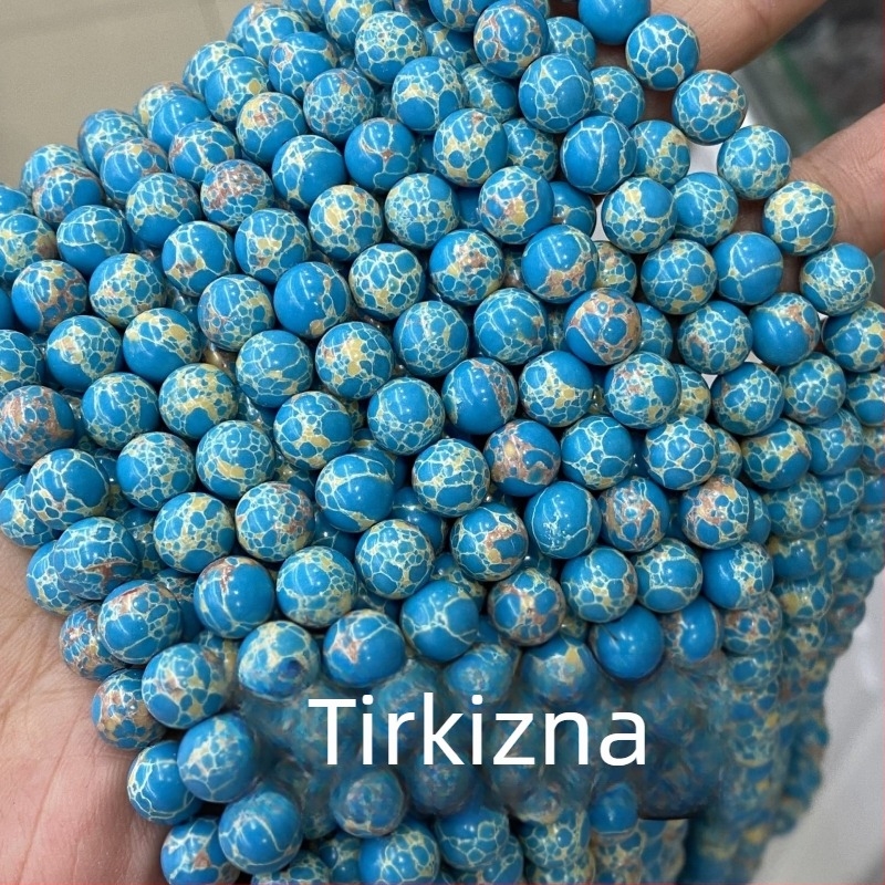 Sintetičke carske kamen perle, šarene okrugle perle carske turkiz boje za nakit, morski sediment