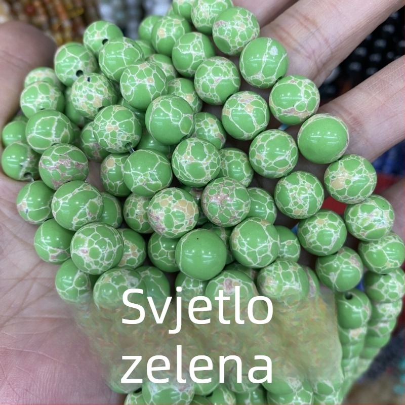 Sintetičke carske kamen perle, šarene okrugle perle carske turkiz boje za nakit, morski sediment