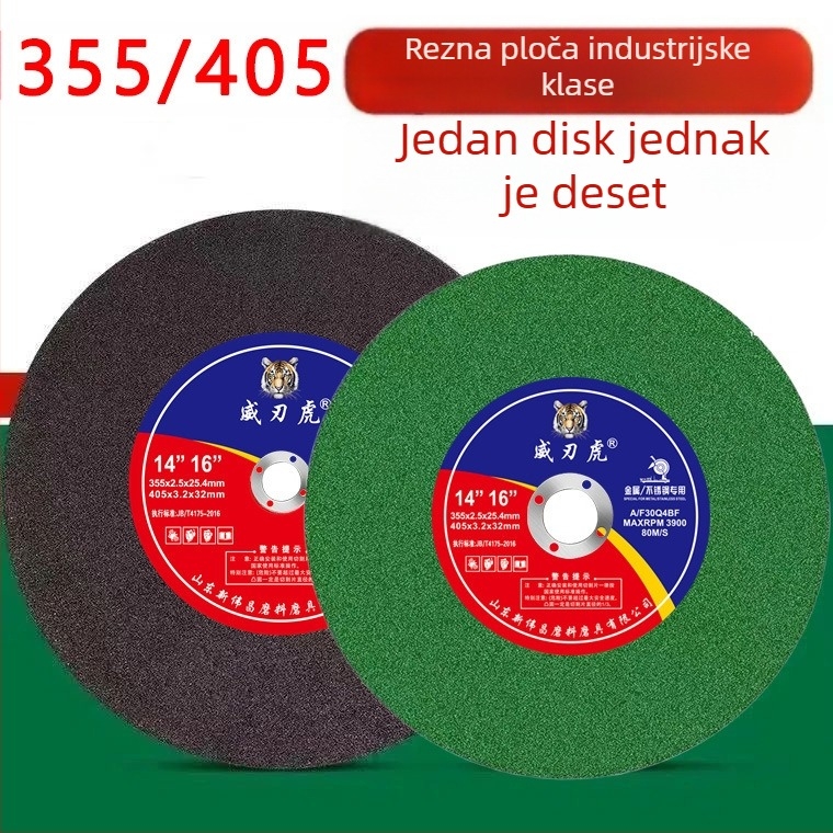 355/405 mm smolom vezan brusni disk za nehrđajući čelik – disk za rezanje metala