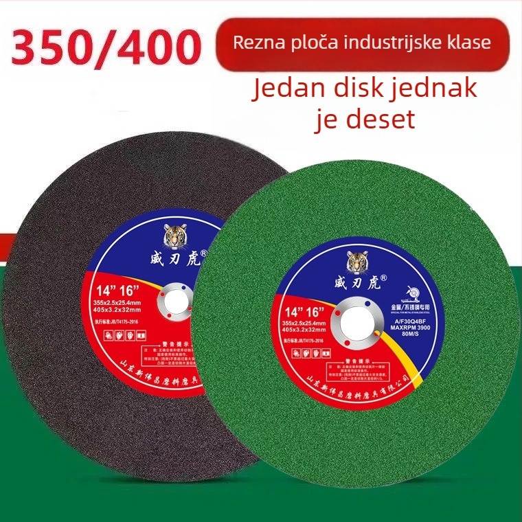355/405 mm smolom vezan brusni disk za nehrđajući čelik – disk za rezanje metala