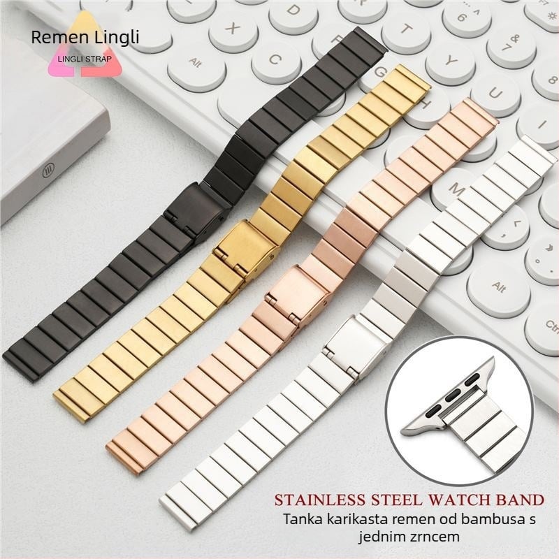 Metalna narukvica za Apple Watch, 14 mm, plosne bead-link veze, tanak profil