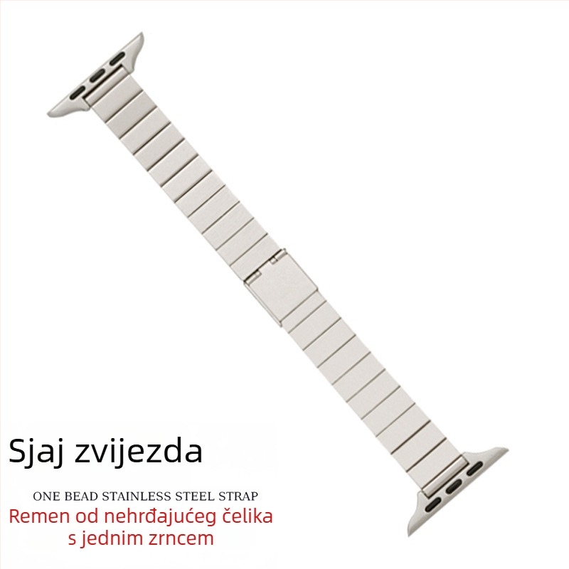 Metalna narukvica za Apple Watch, 14 mm, plosne bead-link veze, tanak profil